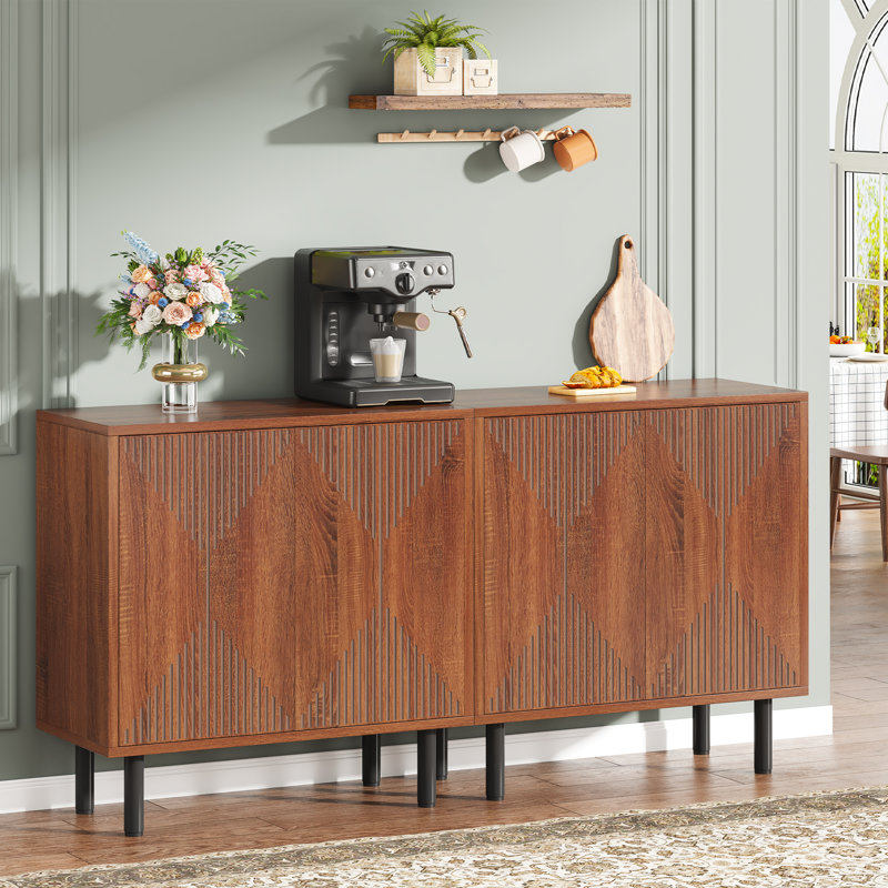 Modern Accent Cabinet,  Living Room Storage Cabinet, Sideboard Buffet for Kitchen, Brown