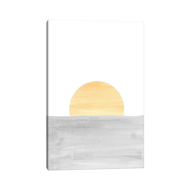 Grey And Yellow Sunset - Painting on Canvas, Wrapped Canvas, 30.48cm H x 20.32cm W x 1.91cm D