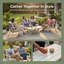 Ensemble de conversation 4 pièces en osier d'extérieur beige avec coussins et table basse - parfait pour le jardin, la piscine ou le patio