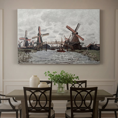 Moulins à vent près de Zaandam - Claude Monet - Toile tendue avec châssis - 1871