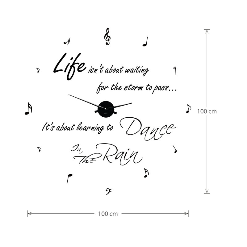 Dance in The Rain Quote Wall Clock