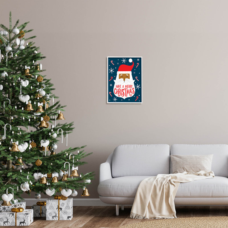 «Have Merry Christmas» à -178, H 20 po x l 16 po x P 1,5 po, Giclée encadrée blanc bord de mer