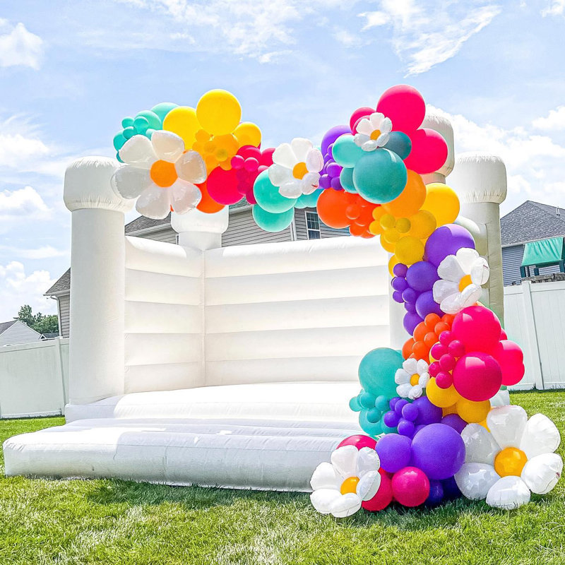 Jeu gonflable blanc commercial 13 'x 13' avec soufflerie