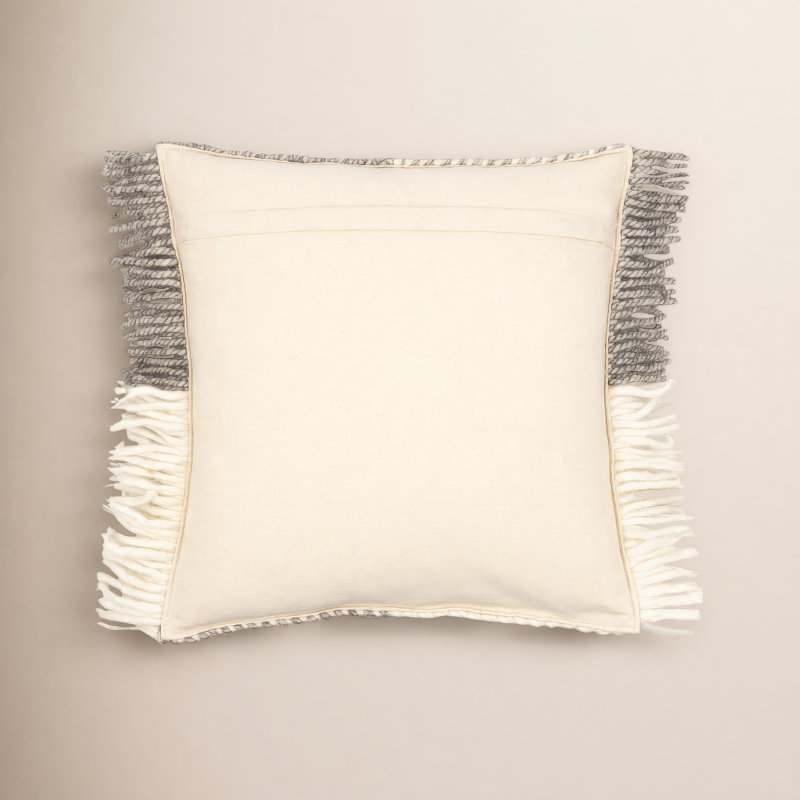 Cypress Fringed Throw Pillow, 18" x 18", Down