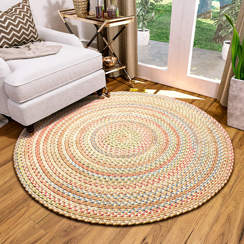 Tapis tressé beige/naturel straw Inbal, Rond 4 pi