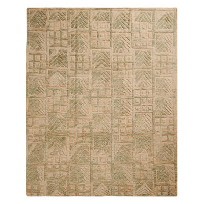 Hand Knotted Wool Geometric Area Rug