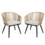 Fauteuil de salle à manger en rotin tissé moderne Ecol pavillon Boho, capacité de 350 lb et très grand confort - Chaise de décoration intérieure