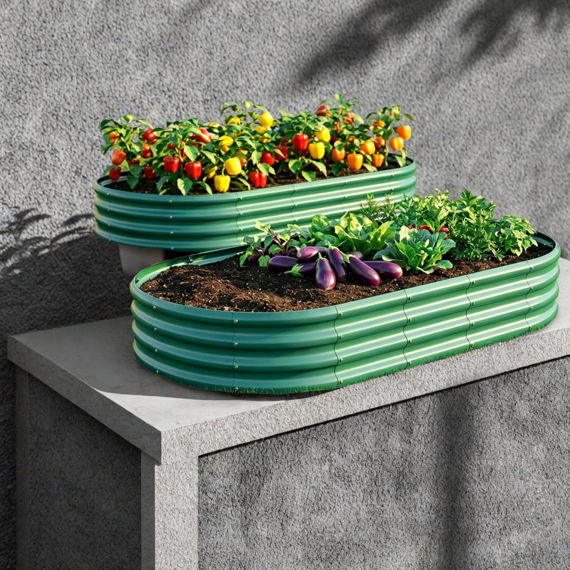 Spacieux jardinières, lit de jardin extérieur moderne en acier galvanisé 6 x 3 x 1 pi