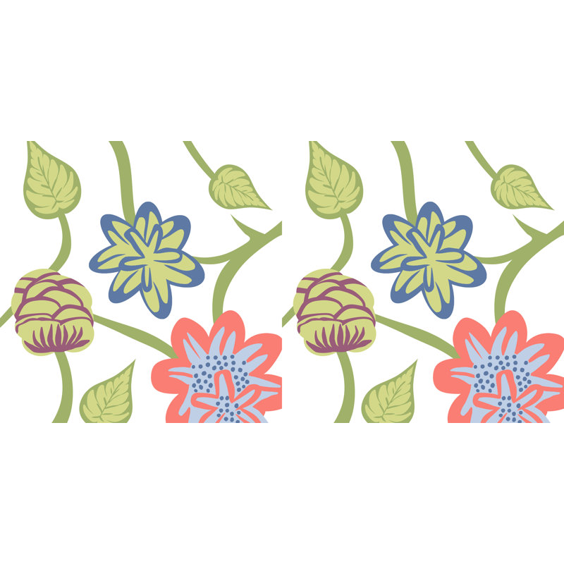 Housse et insert de coussin d'extérieur carré Botanical Blooms, 18 po x 18 po, Corail