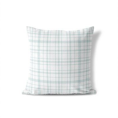Liz Plaid Slate Blue Throw Pillow