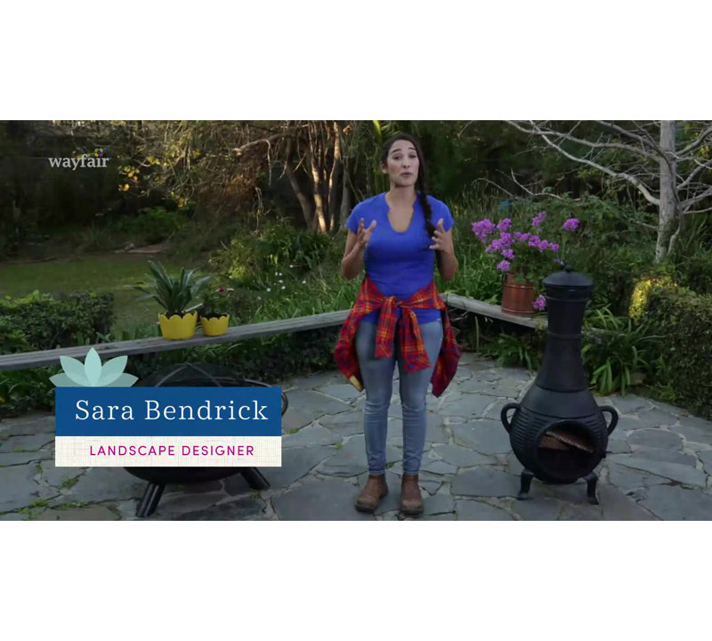 Black Powder Coated Steel Wood Burning Fire Pit