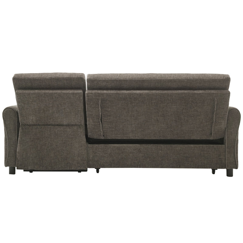 Contemporary Style 2-in-1 Sofa 82" Three-seater Sofa with a Sofa Bed and a Reversible Recliner Sofa for Living Room