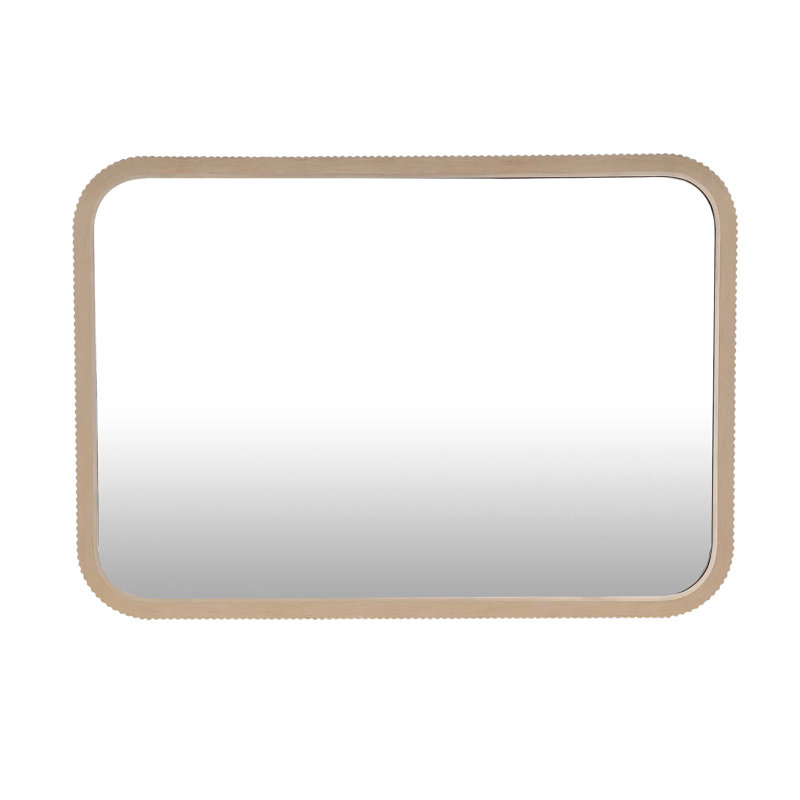 Miroir mural West Kensington - Caramel sel de mer, Bois jaune moyen