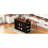 Kitchen Island With Two Tempered Glass Doors, 53'' Rolling Cart, 5 Open Shelves, 3 Drawers, Drop Leaf, Power Outlet, Black For And Dining Space Island, Side Supply, Room