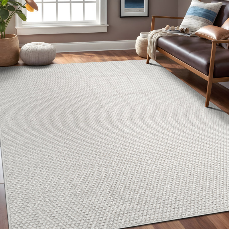 Indoor Outdoor Area Rug, Rectangle 8' x 10', Ivory