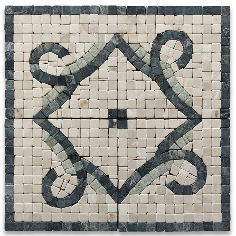 Carreau de mosaïque en marbre baroque pour mur et plancher 4,7 po x 4,7 po