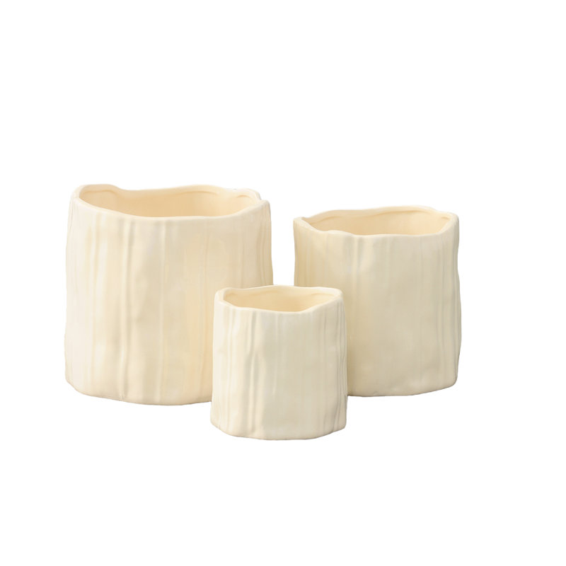 Ceramic Round Pot Gloss Finish Cream