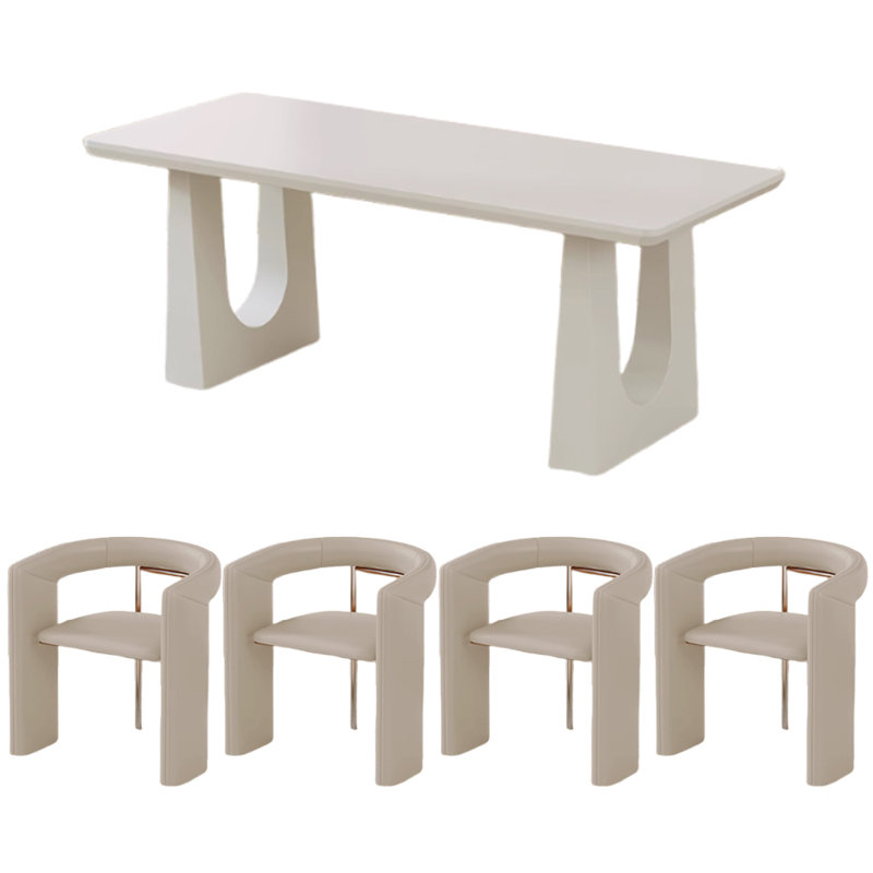 Modern Simple Useful Dining Table Set, 29.52"H x 70.86"L x 35.43"W