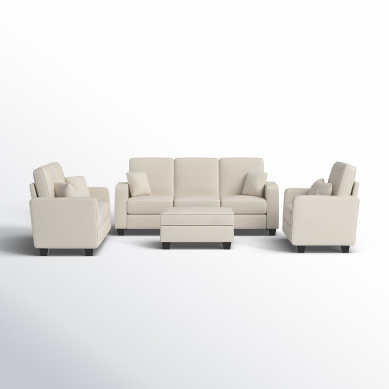 Ensemble de salon 4 pièces Litchford, Polyester beige