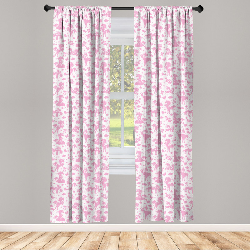 Unicorn Semi-Sheer Rod Pocket Curtain Panels, 28" W x 63" L
