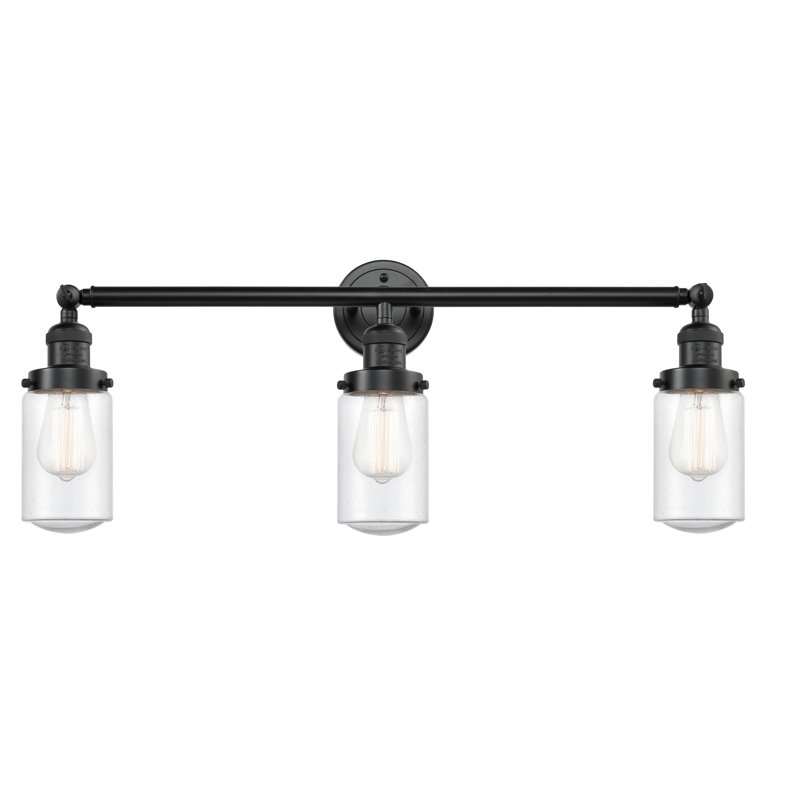 Saroyan 3 - Light Dimmable Vanity Light, Seedy, 6 Watt Vinage LED Bulb, Oil Rubbed Bronze