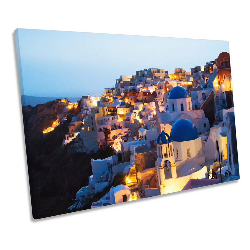Santorini Greece CANVAS WALL ART Picture Print