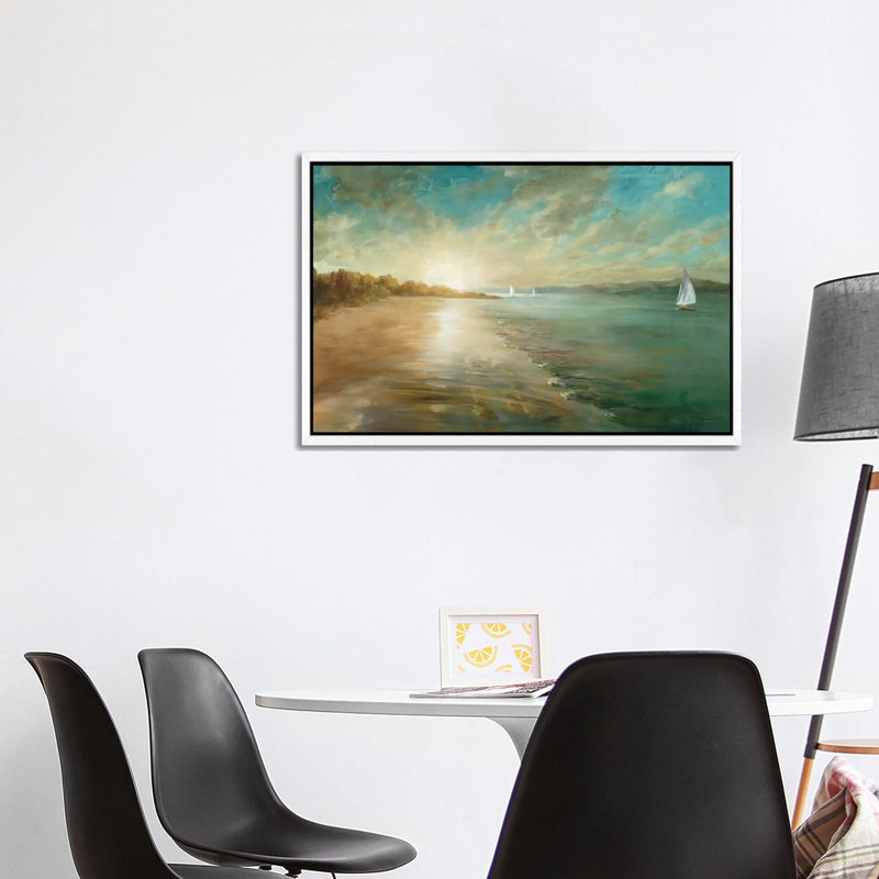 Coastal Glow by Danhui Nai - Print on Canvas, 101.6 cm H x 66.04 cm W, White Floater Framed