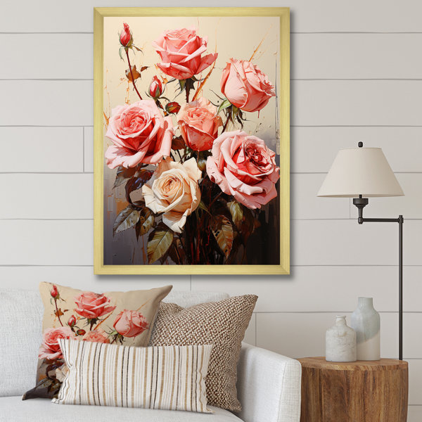 Red Barrel Studio® Brantcairn Pink Ravishing Roses Bouquet I On Canvas ...
