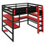 Lit mezzanine avec bureau, support de rangement latéral, tablettes multiples-929341874