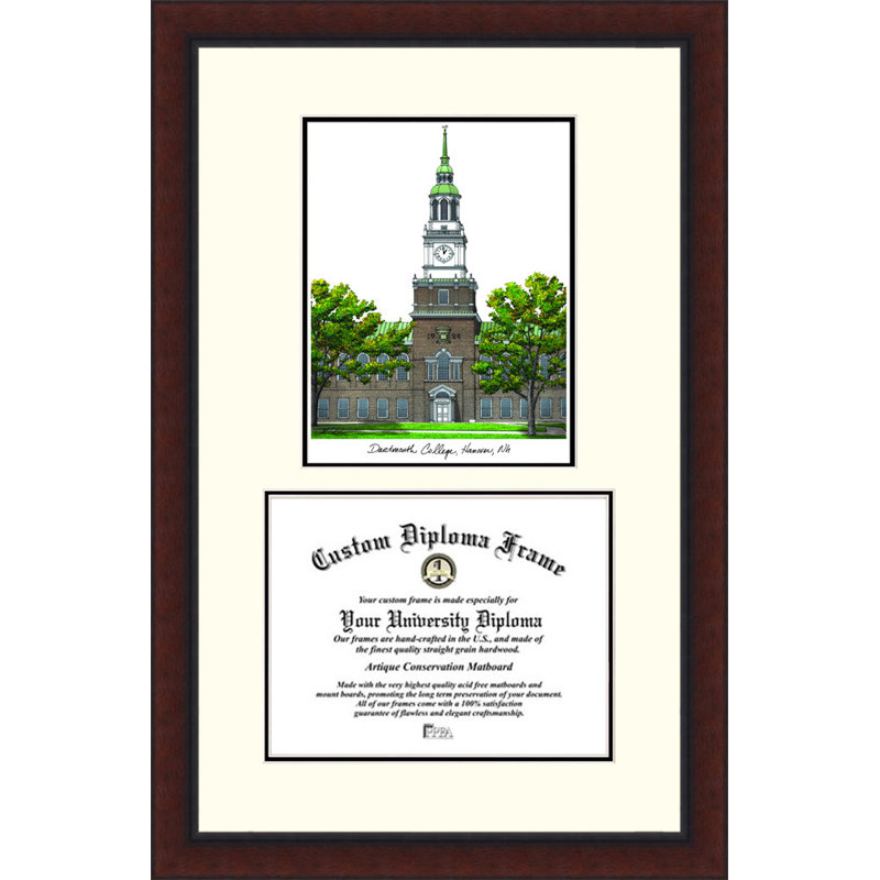 Cadre photo diplôme héritage dartmouth college NCAA
