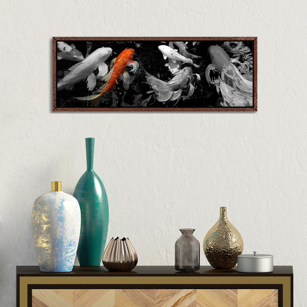 Koi Karpfen schwimmen unter Wasser Color Pop von Panoramic Images - Panoramic Gallery-Wrapped Canvas Giclée on Canvas