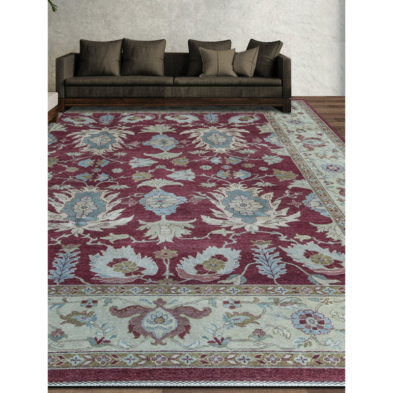 Hand-Knotted High-Quality Red and Gold Area Rug