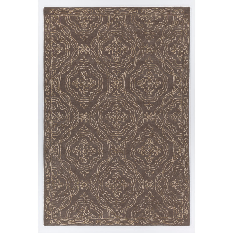 Handmade Gray Wool Tufted Rectangular 5' x 7' Rug
