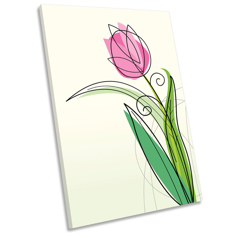 Tulip Flower Modern - Wrapped Canvas Print, 137.2cm H x 91.4cm W
