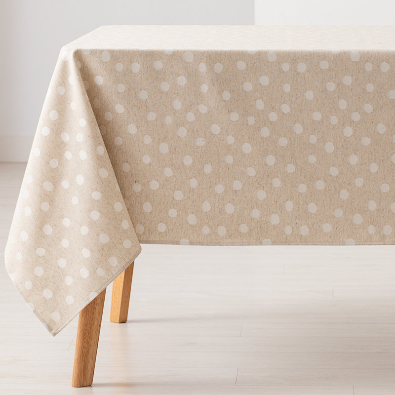 Wylies Geometric Cotton Tablecloth, 140cm W x 140cm L, Linen