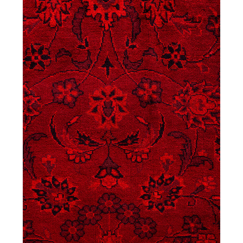 Overdyed Hand-Knotted Wool Modern-Contemporary Red Runner 2' 8" x 6' 1"