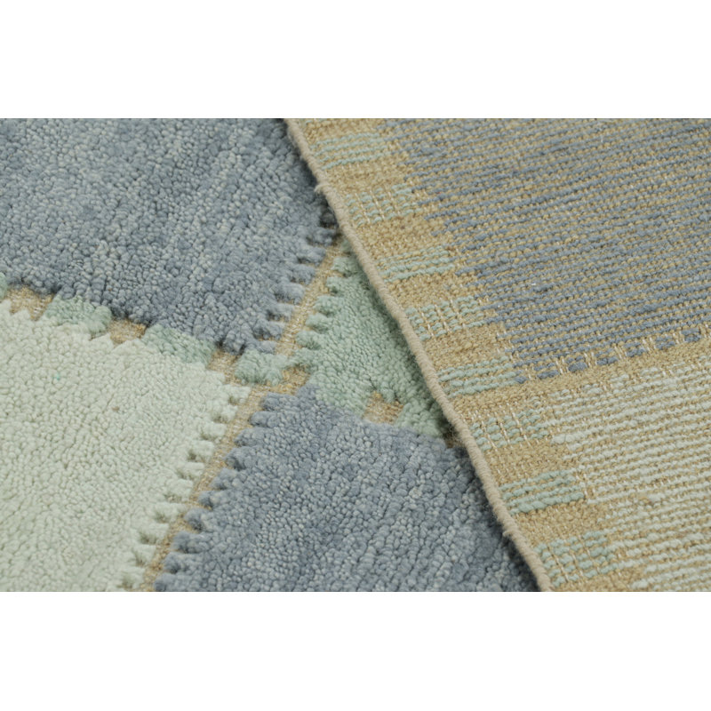 Rug & Kilim’S Scandinavian Style Rug With Geometric Patterns In Blue Tones