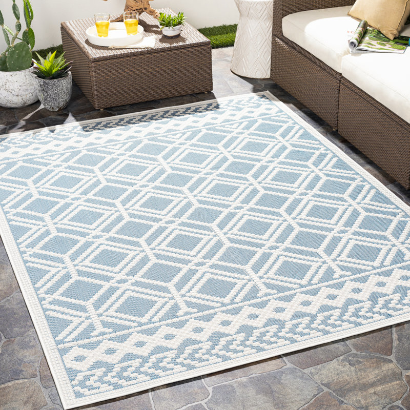 Woolsey Geometric Indoor / Outdoor Rug, Rectangle 5'3" x 7'