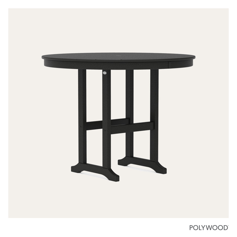 Table de comptoir POLYWOOD, Noir, 48 po