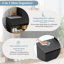Élégant range-chaussures 2-en-1 avec coussin moelleux, banc de rangement moderne avec portes arquées et dispositifs de rebond, range-chaussures polyvalent avec tablettes réglables pour le couloir, le salon, noir-1016979711