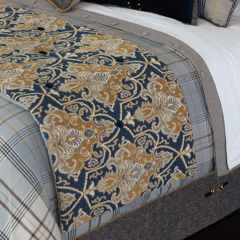 Arthur Ochre Polyester Bed Runner
