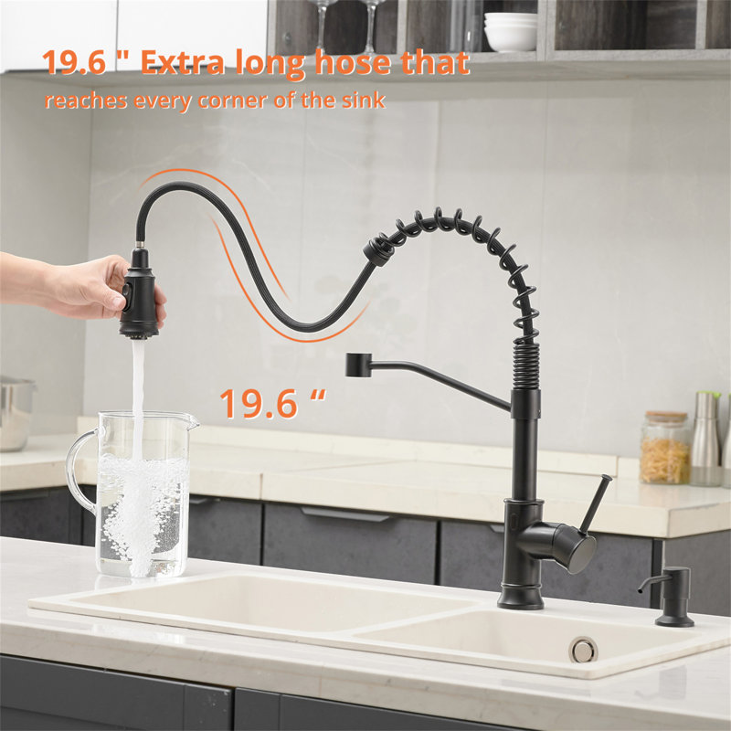 Robinet de cuisine sans contact, robinet de cuisine intelligent automatique mains libres, Noir
