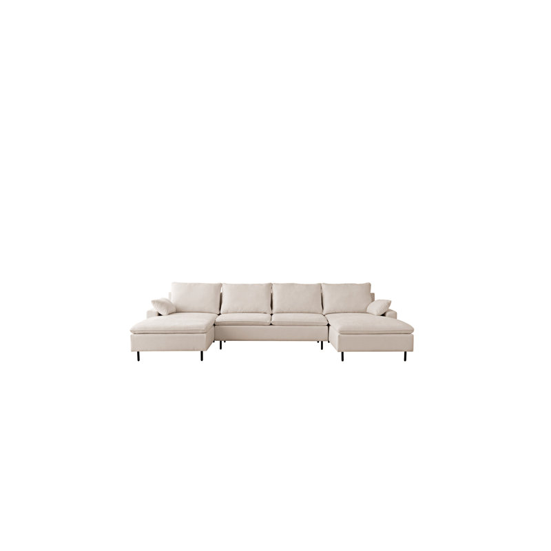 U-Shaped sectional sofa with double chaises