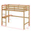 Lit mezzanine haut, lit mezzanine en bois avec garde-corps de sécurité, bureau intégré, échelle-2120704753