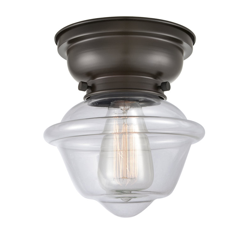 Plafonnier encastré 1 lumière 7,5 po Baptiste, Transparent, Bronze huilé, Ampoule DEL 6 watts Vinage
