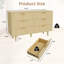 Commode 6 tiroirs pour chambre à coucher, commode en bois cannelée