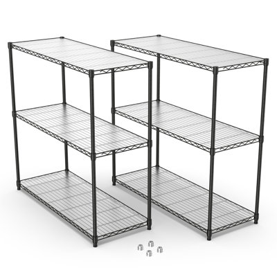 Ensemble de 2 étagères grillagées à 3 niveaux
