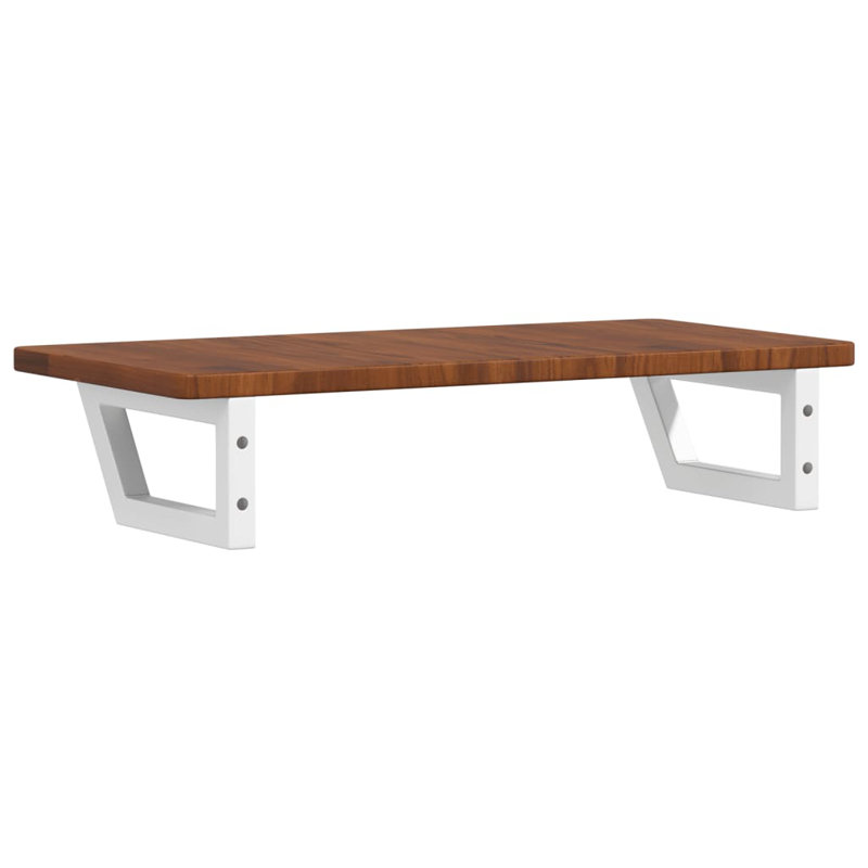 Bracket Shelf, 2.5cm H x 80cm W x 40cm D, White/Dark Brown
