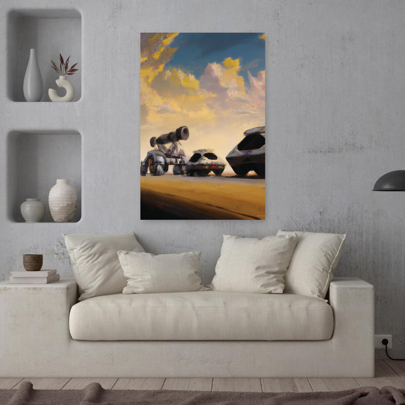 Sci-Fi Cars, art contemporain, H 36 po x l 24 po