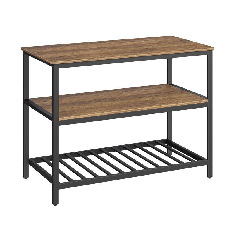 Ladue 120cm W Stainless Steel Kitchen Island, Brown/Black